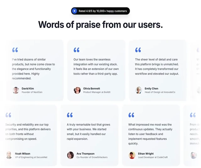 Testimonials - Dual Marquee